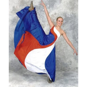 Dance Costume Red White and Blue Dress Patriotic America Full Skirt Swirls